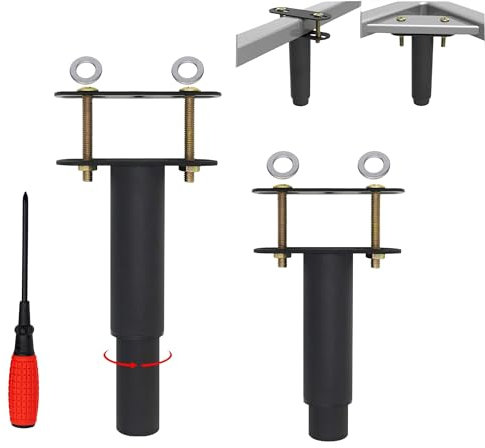 EURXLQ Pieds de Lit Réglables,Pieds Rétractables en Métal,Pieds de Support à Lattes Résistants Pied de Meuble Reglable pour Cadre de Llit,Placards,Canapés (2 Noir, 25-43cm)