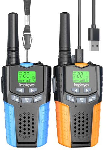 Inspireyes Walkie Talkie Kinder Aufladbar, 48 Stunden Arbeitszeit, 8 Kanäle 2-Wege-Radio, Geschenke für Jungen Mädchen, Outdoor Wandern Camping, 3-12 Jahre altes Spielzeug