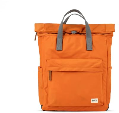 ROKA London The Canfield Backpack Bag | Nylon Roll Top Rucksack, Magnetic Closure, Multi Pockets, for Work, School & Travel