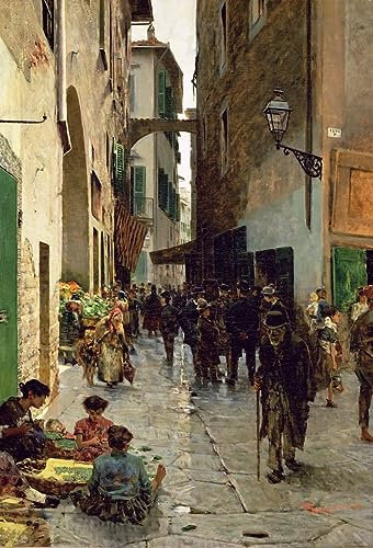 ZVOWTYFAGefeiert Wandbilder Kunst Poster Poster Wandbild ein Ghetto von Florenz von Telemaco Signorinifür Heimdekoration60x90cm