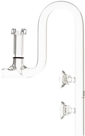 FJARDE Aquarium Glass Lily Pipe for Fish Tank Canister Filter,Unique Outflow Surface Skimmer,1/2''(12/16mm) Tubing,L-Type Outflow 13mm/mini,Item No.1322.