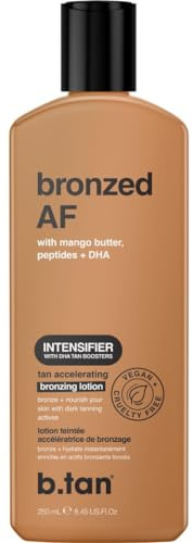 b.tan Sun Tanning Lotion | Tan Accelerator - Best Tinted Browning Cream, Brown Intensifier Bronzing Lotion, No SPF, Packed with DHA Boosters, Mango Butter & Peptides, Austrailian Brand, 8.45 Fl Oz