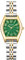 Szaikyri Rechteck Damenuhr mit Arabischen Ziffern Zahlen Damenkleiduhr Armbanduhr Damen (Silver&Gold-Green)