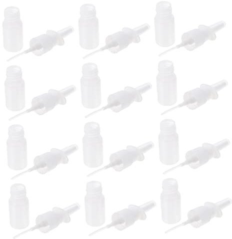 Mikinona 20pcs Refillable Spray Bottles Portable Fine Mist Nasal Sprayer Containers with Clear Protective Cover for Travel Outdoor Use