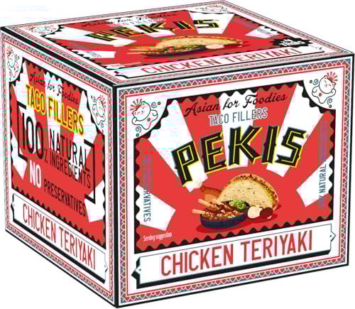 Pekis Pollo Teriyaki Ready Meal 400g | 39% Chicken in Sweet Soy Teriyaki Sauce | Microwave Meal Ready in 60 Seconds | No Preservatives | Ideal for Wraps & Tacos | Serves 4 Shells