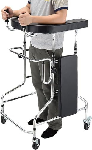 Rollator mit Armlehnenstütze, 4 Räder, verstellbare Höhe, ältere Menschen, Gehhilfe für Senioren, Gehhilfe für Senioren