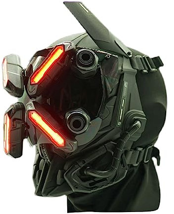 NULA Cosplay Helm Maske für Erwachsene - Halloween Maske Mit LED Licht, Futuristische Techwear Helm für Cyberpunk Cosplay, Rollenspiel, Kostümspiele und Partys