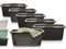 Hausfelder Wäschekorb Set 58x37x25cm, 3 Wäschekörbe und 3 x Wäschewanne 35 l, stapelbar aus Kunststoff (Anthrazit-Schwarz, 3 Körbe + 3 Wannen)