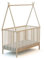 WEBABY - Babybett Holz Tipi-Bett 60x120 Buch Natur| Kinderbett | Kinderbett | Von Geburt an | Lattenrost inklusive | Bett mit Gitterstäben | Verstellbarer Lattenrost in 3 Höhen