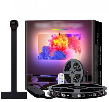 LIMENQIN Tira de luz led para TV Inteligente con la Pantalla sincronización Tira de luz Captura automática Color preciso App ajustes Ordenador atmósfera sincronización Tira de luz(75-85 Inch)