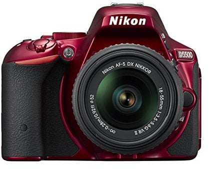 Nikon D5500 Digital SLR Camera with 18-55 mm VR II Lens Kit - Red (Renewed)