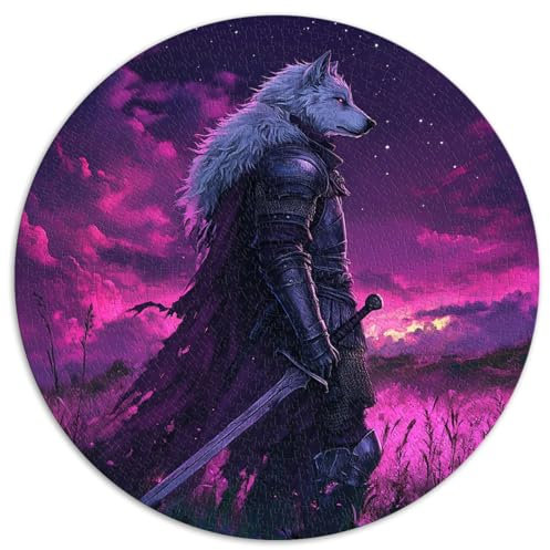 1000-teiliges Puzzle für Erwachsene, „Ritter mit Schwert“, kreatives rundes Puzzle, für Erwachsene und Jugendliche ab 12 Jahren, Kartonpuzzle, Puzzle-Geschenk für Erwachsene, Größe 67,5 x 67,5