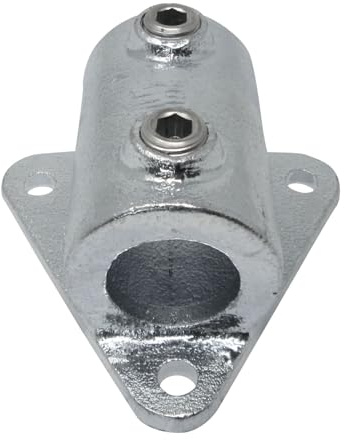 SOTOOLS Temperguss Wandhalter mit 3-Punkt-Befestigung, für Rohr Ø 42,4 mm | Flache Ausführung für sehr nahe Wandmontage.