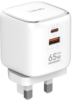 High-Speed Dual-Port 65W USB Charger with Replaceable Plugs – PD + QC3.0 Quick Charging
