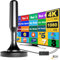 Antenna TV Interna, Antenna TV Portatile Con Base Magnetica E 5m Cavo Coassiale per 4k/1080p HDTV, Potente Antenna Digitale Terrestre Con Supporto DVT-T2 VHF/UHF per Uso Domestico E Aziendale - Nero
