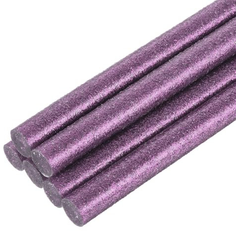 sourcing map 6pcs Full Size Hot Glue Sticks for Glue Gun 11mm x 200mm Large Glue Sticks, Glitter Purple