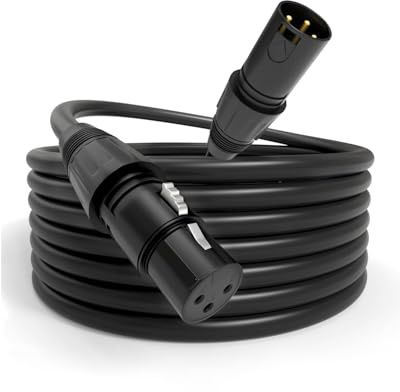 XLR Stecker auf Buchse Mikrofonkabel mit hoher Abschirmung für Studio, Bühne, Live-Performance, Live Stream Durable Oxygen-Free Kupfer Audio XRL zu XRL Kabel für Mikrofon, Audio Mixer, Interface-1M