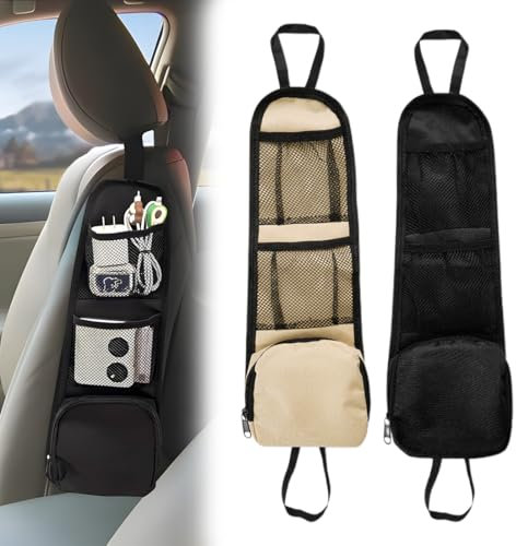 ZEPIQOR 2 Pcs Autositz-Seitenorganisator, Faltbare Autositz Organizer Seite, Faltbare Auto Aufbewahrungstasche Netztaschen, Autositz Organizer, Multifunktionale Autositz Aufhängetasche für LKW, Van
