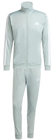 adidas Herren SPORTSWEAR BASIC 3 STRIPES TRICOT TRACKSUIT, Wonder Sage, XS