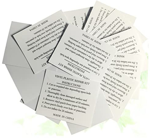 KOMBIUDA 10pcs Light Grey Square Pvc Repair Patches for Inflatable Rubber Boat Patch Glue Puncture Repair for Kayak Inflatable Pools