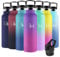 Motswedi Borraccia Termica, 750ml senza BPA, Borraccia con Cannuccia, Acciaio Inox, Bottiglia Termica, a Prova di Perdite, Borracce Termiche, Borraccia per Scuola, Sport, Viola Intenso & Rosso Rosa