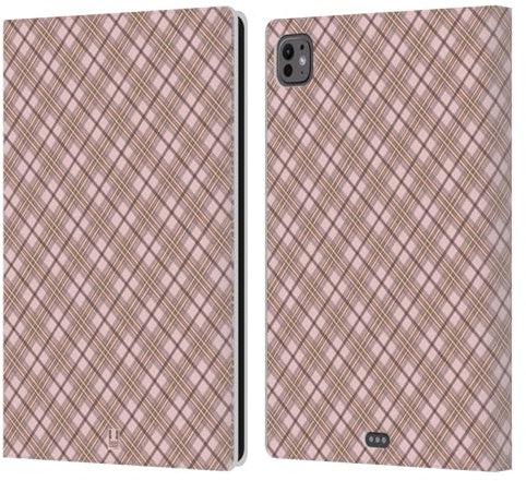 Head Case Designs Rose Marron Motifs Écoissais - Collection Étui Portefeuille en Cuir Compatible avec Apple iPad Pro 11 M4 2024