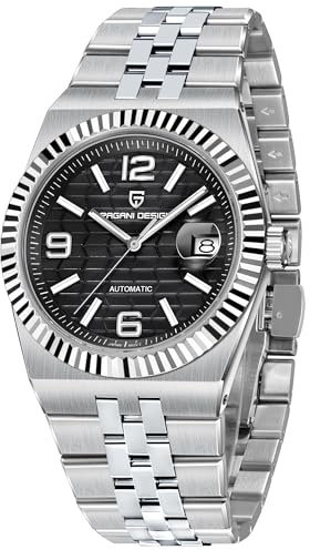 Pagani Design PD-YS027 Herren-Armbanduhr, automatisch, mechanisch, 40,5 mm Edelstahl, 100 m wasserdicht, Datumsanzeige, Saphirglas, leuchtendes Zifferblatt, Armbanduhr für Herren