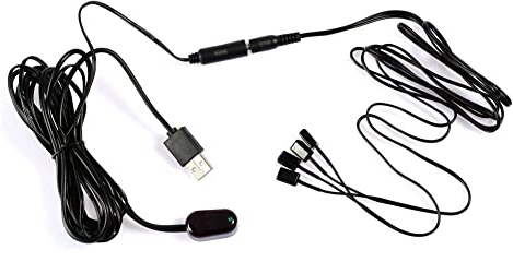 Cpolebev Ripetitore Remoto IR Ricevitore IR 1Pc + Kit Ripetitore Emettitori IR 4Pc Adattatore USB Remoto A Infrarossi