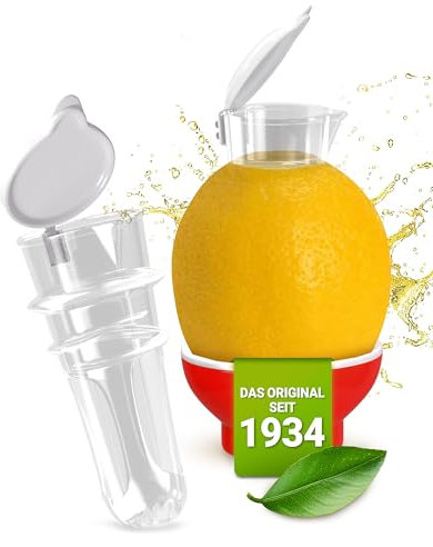 Spremiagrumi Patent-Safti I L'originale beccuccio Safti per limoni, arance, ecc. I Più facile di qualsiasi spremiagrumi o spremiagrumi I (rosso)