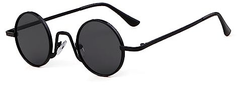 ADEWU Runde Sonnenbrille Hippie Vintage Street Style Cyberpunk Brillen Metallrand für Herren Damen