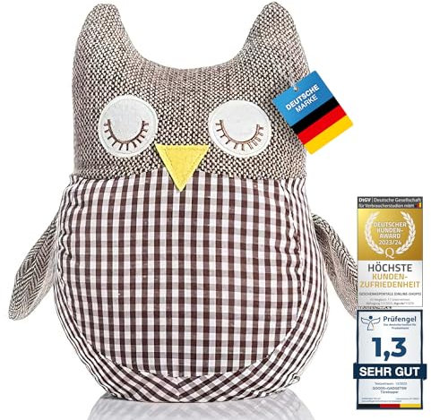 Butoir de porte hibou - Support de porte mignon - Butoir de porte - Sac de porte - Forme animale - Fait à la main - Poids : 1,3 kg.(Hibou)