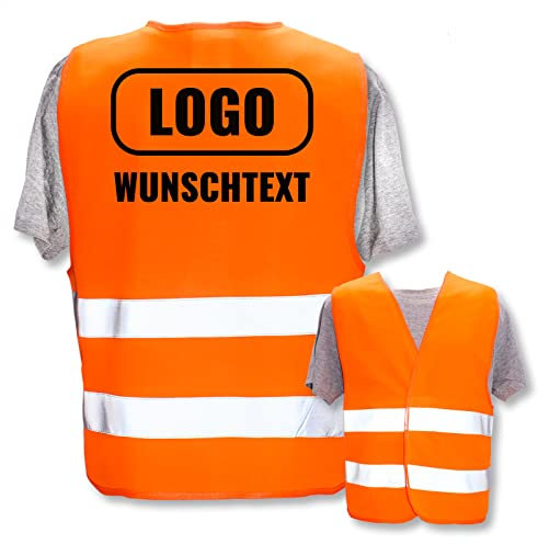PixiPrints.com Warnweste ohne Druck * Farbe + Größe: Orange (S) * Markenware * echte Leuchtstreifen * viele Farben und Größen
