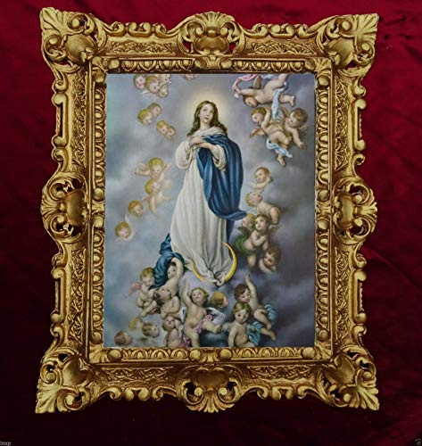 Selige Jungfrau Maria die Unbefleckte Empfängnis Madonna Bild Gemälde 45x38cm HEILIGE BILDER 48B