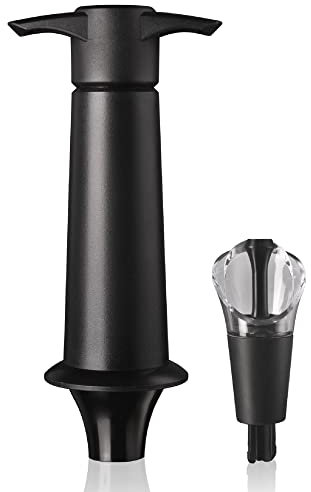 Vacu Vin Weinpumpe Schwarz mit Ausgießer & Weinverschluss