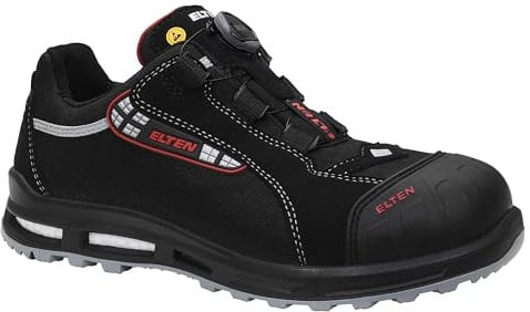 ELTEN Sicherheitsschuhe SENEX XXT Pro BOA ESD S3, Herren, Textil, Kunststoffkappe (leichter als Stahlkappe), leicht, sportlich, Schwarz/Rot, Größe: 43