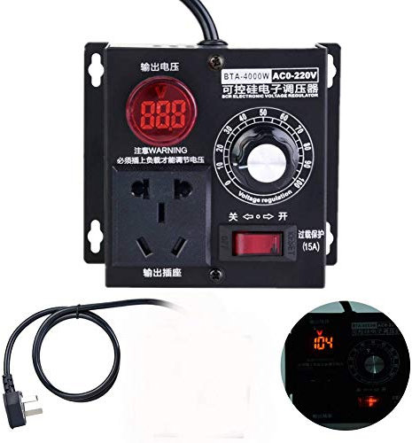 AC 220V BTA-4000W SCR-Spannungsregler, 3 Steckertypen CN-Stecker (3 Pins), EU-Stecker.(EU)