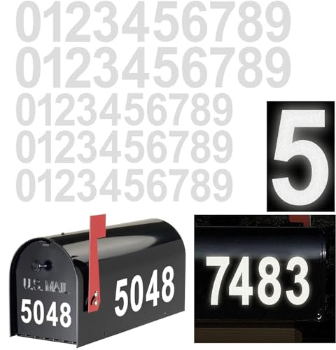 Reflective Vinyl Mailbox Number Decals - Waterproof, Self-Adhesive, Classic Style (3 & 4)