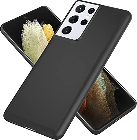 NALIA Ultra Slim Hardcase für Samsung Galaxy S21 Ultra - Hülle, Schwarz | Erhöhter Kamerarand, Kabelloses Laden, Kratzfestes Polycarbonat, Rutschhemmende Silk-Touch Oberfläche, PUREFIT