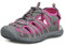 GRITION Sommer Wandersandalen für Damen, Schuhe Damen Sandalen Leicht, Sport Trekkingsandalen Outdoor Frauen, MEHRWEG Graufuxia 37EU