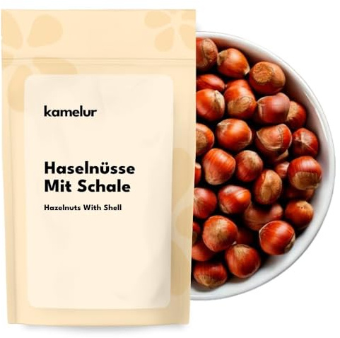 Kamelur Italienische Haselnüsse mit Schale - 2,5kg - Schmackhafte Nüsse mit Schale als Snack oder als Eichhörnchen Futter