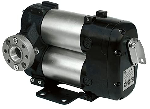PIUSI Pompa Travaso Gasolio di Lunga Durata a 24V - 500 watt, Portata 85 litri/minuto, Ciclo Lavoro 30 min, Connessioni 1 BSP + Flangia e Cavo Morsetti 2 m | BIPUMP F0036303A