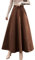 Minetom Jupe Longue Femme Carreaux Vintage Taille Haute Classique Epais Souple pour Hiver Automne Plaid Maxi Jupe Tartan Jupe Longues C Marron M
