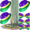Bdecoll Karneval Karneval Zubehör Set Mardi Gras Meowdi Gras Hut - Pailletten Fliege - Bunte Perlenkette Karneval Kostüm Set für Karneval Party Favors