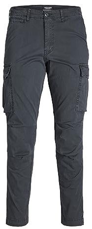 JACK & JONES Male Cargo Trousers Carrot Fit Cargo Trousers, Asphalt, 28 W/ 30 L