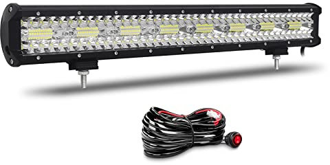 Willpower 58cm 23'' 480W Barre LED Spot et Inondation Rampe LED 12V 24V Étanche Bar a LED Feux Phare de Travail LED Projecteur LED pour 4x4 Voiture Camion Tracteur Quad Véhicule Bateau con Câblage