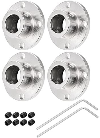 sourcing map 4pcs 12mm Flange Coupling Connector, Shaft Axis Fittings for DIY RC Model Motors, with 8pcs Fastening Screw 2pcs M2 Hex Wrench