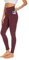 AMYTIS Damen Sport Leggings Yogahose High Waist mit Taschen Fitness Stretch Blickdicht Lang Gym Handytasche, Red#1, XL