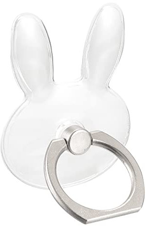 sourcing map Transparent Phone Ring Holder, Clear Finger Grip Stand for Phone, Case, Tablet (Rabbit Shape)