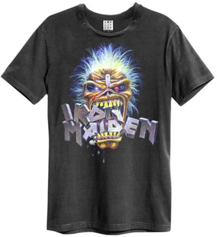 Amplified Unisex Adult Chomp Iron Maiden T-Shirt (L) (Charcoal)