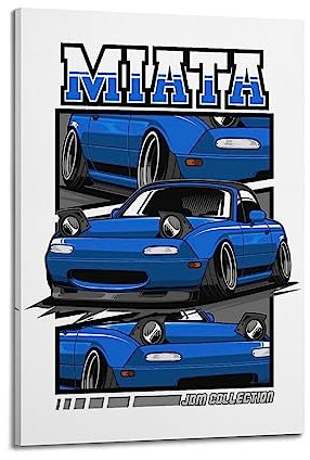 JDM Auto-Poster für Mazda MX-5 Miata Rennauto, dekoratives Gemälde, Leinwand, Wand- und Kunstbild, Familienschlafzimmer, Dekoration, 20 x 30 cm